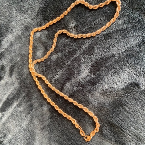 Gold Plated Rope Chain 26" Necklace - Picture 2 of 4